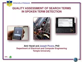 QUALITY ASSESSMENT OF SEARCH TERMS IN SPOKEN TERM DETECTION
