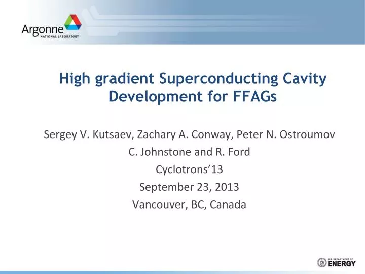 high gradient superconducting cavity development for ffags