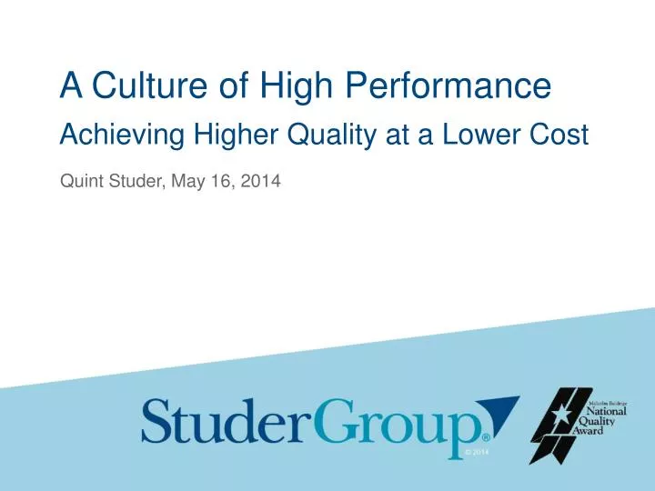 a culture of high performance