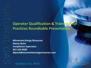Operator Qualification &amp; Training Best Practices Roundtable Presentation