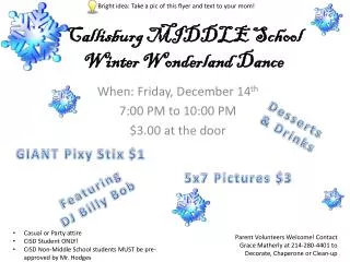 Callisburg MIDDLE School Winter Wonderland Dance