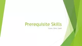 Prerequisite Skills