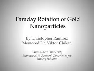 Faraday Rotation of Gold Nanoparticles