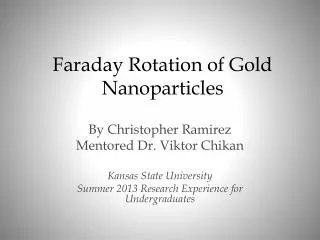 faraday rotation of gold nanoparticles