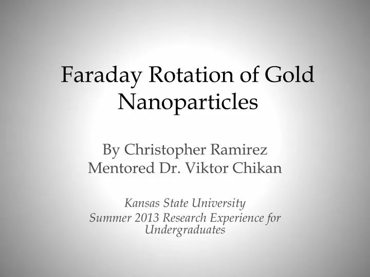faraday rotation of gold nanoparticles