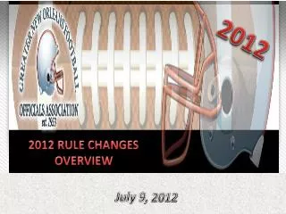 2012 RULE CHANGES OVERVIEW