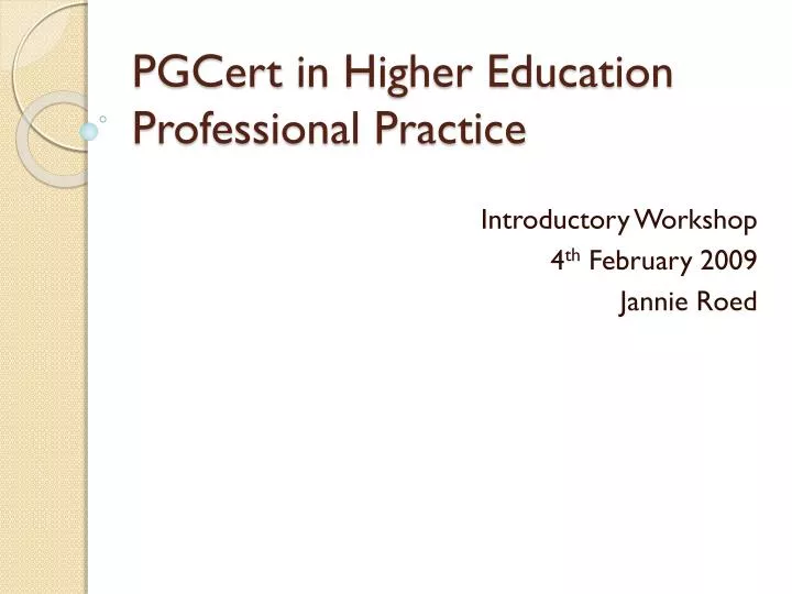 pgcert in higher education professional practice