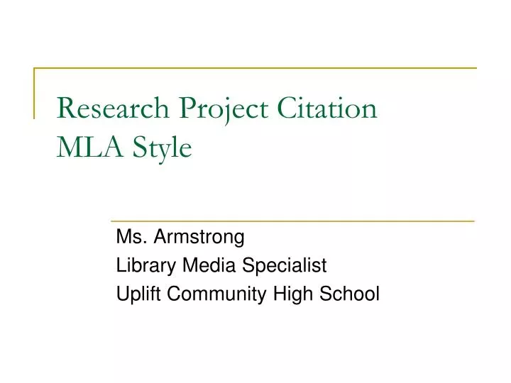 research project citation mla style
