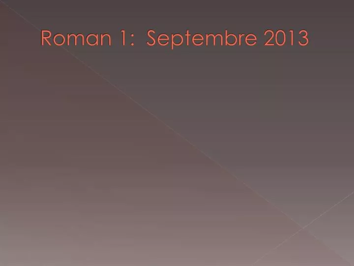 roman 1 septembre 2013