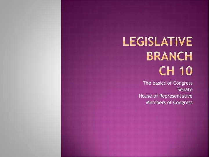 legislative branch ch 10