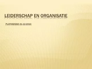 leiderschap en organisatie