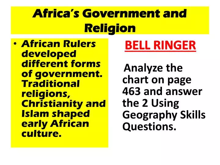 africa s government and religion