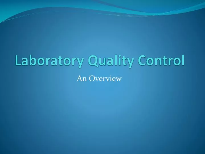 laboratory quality control