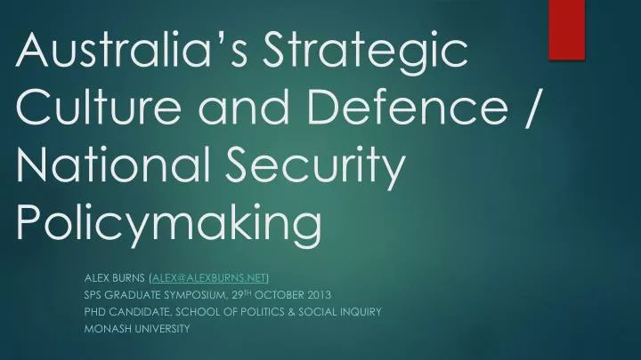 australia s strategic culture and defence national security policymaking