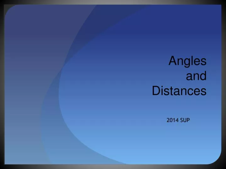 angles and distances