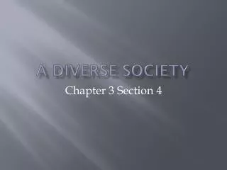 a diverse society