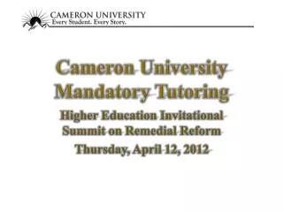 Cameron University Mandatory Tutoring
