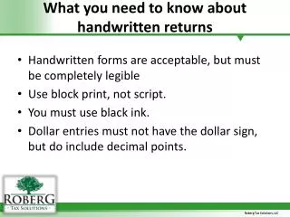 What you need to know about handwritten returns