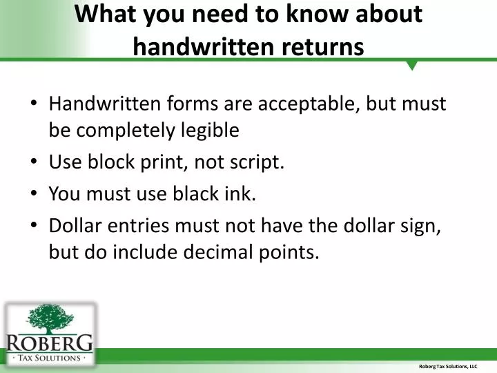 what you need to know about handwritten returns