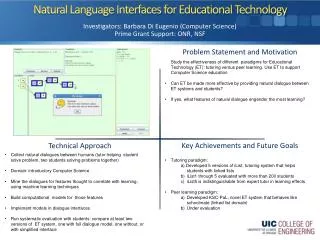 Natural Language Interfaces for Educational Technology