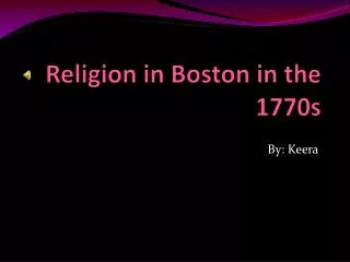 Religion in Boston in the 1770s