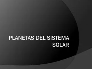 planetas del sistema solar