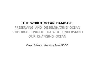 Ocean Climate Laboratory Team/NODC