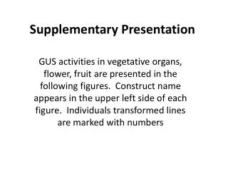 Supplementary Presentation