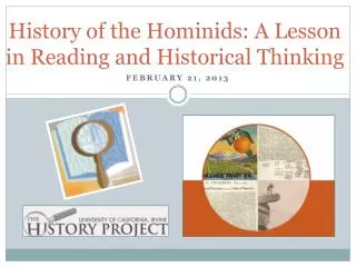 History of the Hominids: A Lesson in Reading and Historical Thinking