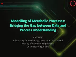Modelling of Metabolic Processes: Bridging the Gap between Data and Process Understanding