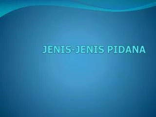 jenis jenis pidana
