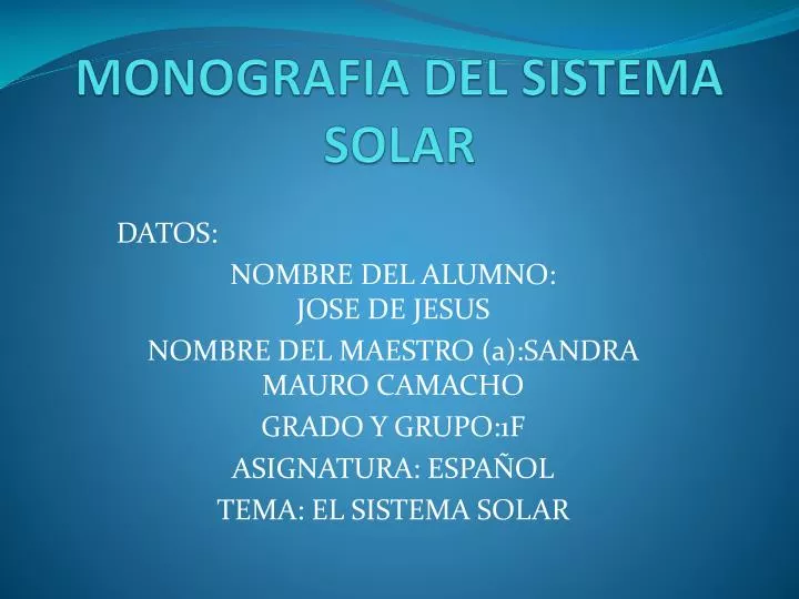 monografia del sistema solar