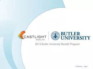 2013 Butler University Benefit Program