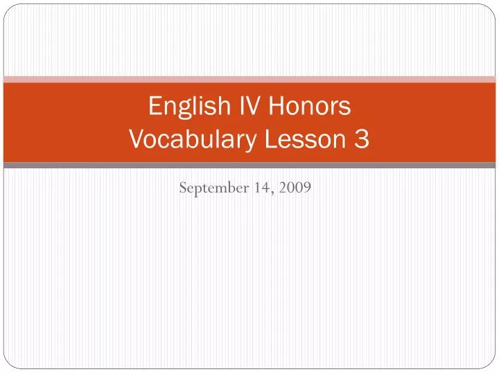 english iv honors vocabulary lesson 3