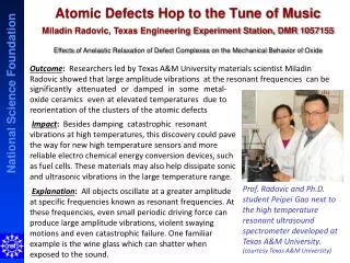 Atomic Defects Hop to the Tune of Music