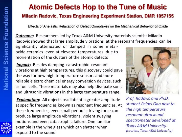 atomic defects hop to the tune of music