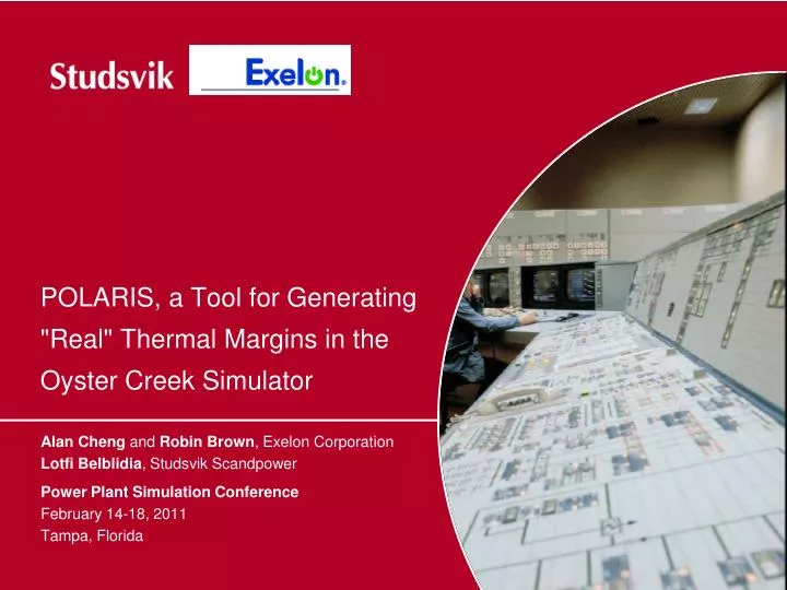 polaris a tool for generating real thermal margins in the oyster creek simulator