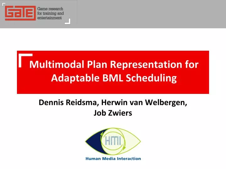 multimodal plan representation for adaptable bml scheduling