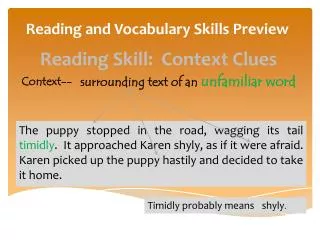 Reading and Vocabulary Skills Preview