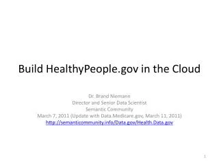 Build HealthyPeople in the Cloud