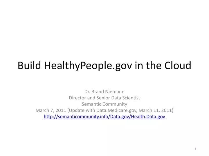 build healthypeople gov in the cloud