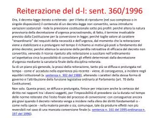 reiterazione del d l sent 360 1996