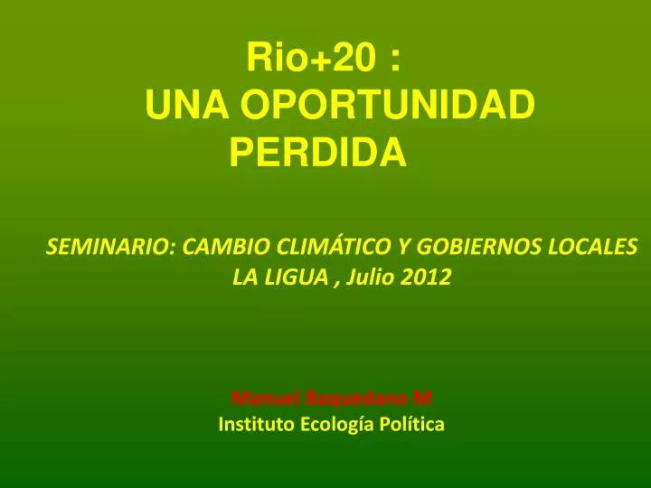 seminario cambio clim tico y gobiernos locales la ligua julio 2012
