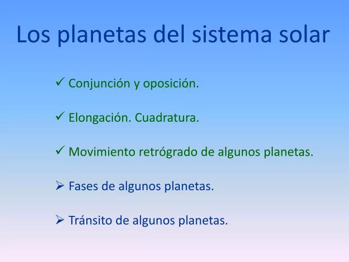 los planetas del sistema solar