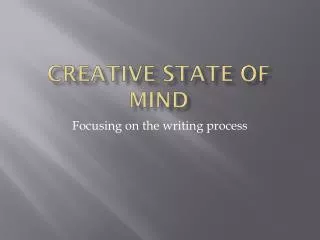 Creative state of mind