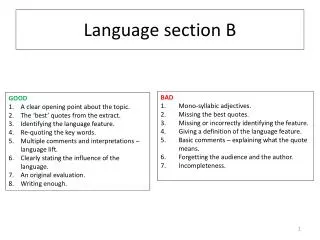 Language section B