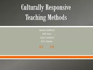 Culturally Responsive Teaching Methods