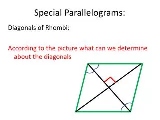 Special Parallelograms: