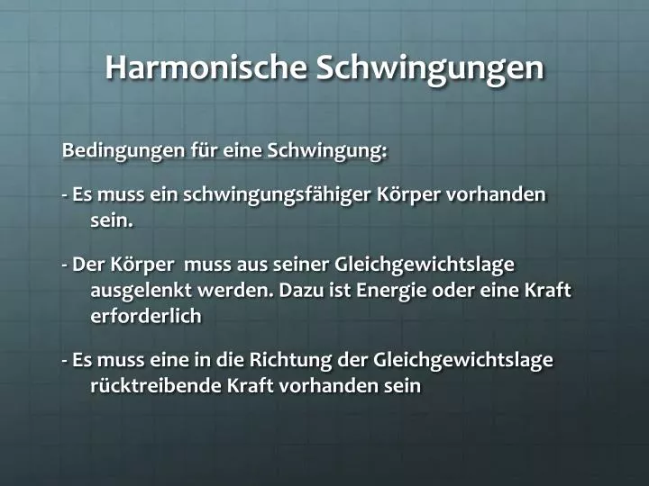 harmonische schwingungen