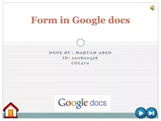 Form in Google docs